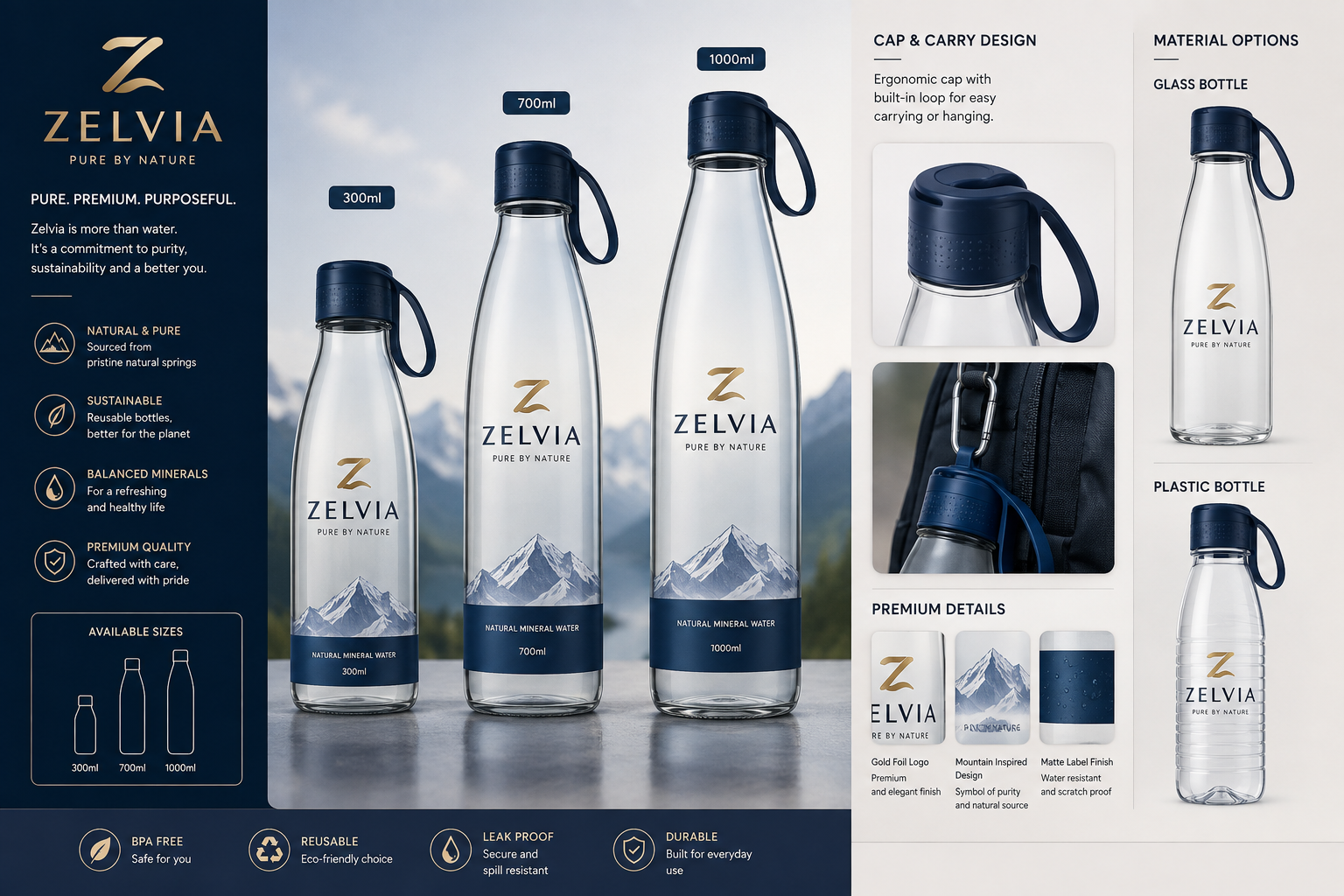 Original Zelvia Lux Loop bottle design board